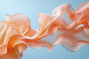 Imagine weightless silk ribbons gracefully suspended in mid-air, their movements a serene ballet reflecting the rhythm of slow, deep breathing The gentle undulation of the fabric mimics the rise and photo