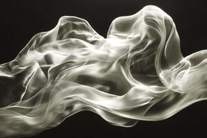 In a realm of ethereal grace, silk ribbons dance, their movements echoing the gentle rhythm of breath They float with an otherworldly elegance, intertwining and separating like whispered secrets photo