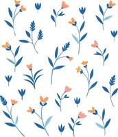 Spring flo colorful tulip pattern pastel flowers. vector