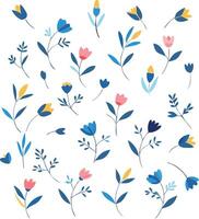 Pastel flowers colorful tulip pattern spring flo. vector