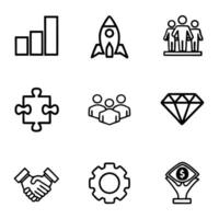 Minimalist Icons for Business and Startup Growth. vector