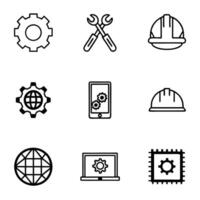 Minimalist Engineering Icons and Technical Design Elements. vector