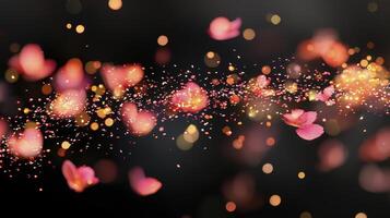 In a serene dance, cherry blossom petals pirouette through the air, caught in a soft, ethereal embrace A gentle breeze whispers secrets as these delicate fragments of spring float and twirl, painting photo