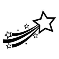 Abstract shooting star. Half star and shooting star on white background, icons to use in banner. Abstract falling Star - Black shooting star on white background. vector