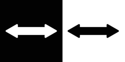 Double side long arrow , silhouette. Two side arrow icon. Set of trendy long arrows left and right in flat. Horizontal double-headed arrow. Simple illustration. vector
