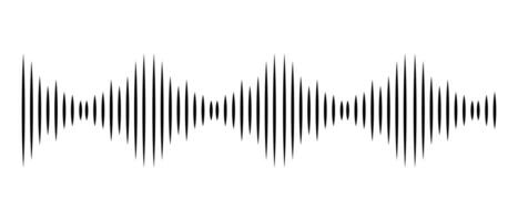 Music line icon. Black sound wave on white background. Web symbol for web and apps. Sign design in outline style. curve radio waves. vector