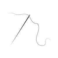 Needle . Needle icon on white background. Elegant needle with thread. illustration. vector