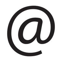 At the rate symbol. Email black flat icon with on white background. icon, at the rate, at, computer key, symbol. vector
