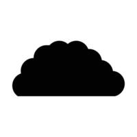 Cloud icon, cloud shape. Cloud silhouette symbol and glyph style on white background. Black cloud icon with shade isolated on white. Simple illustration. vector
