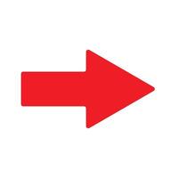 Red arrow forward. Red arrow to the right. Arrow icon isolated on white background. Simple illustration. vector