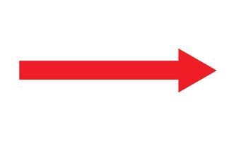 Red arrow forward. Long arrow icon. Graphic illustration for direction symbols isolated on white background. Straight-line arrow icon. vector