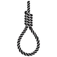 Noose rope knot hanging illustration on a white background vector