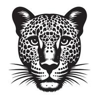 Striking Leopard Silhouette Portrait Fierce Predator Graphic Illustration vector