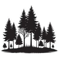 Silhouette of a Forest Scene for Nature Themed Graphic Projects vector