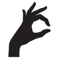 Hand gesture silhouette showing something tiny a illustration vector