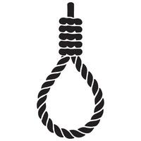 Silhouette Illustration of a Noose knot isolated white background vector
