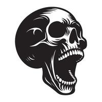 Terrifying skull screaming illustration image for Halloween concept vector