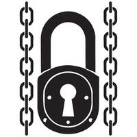 Secure Your Assets Strong Padlock with Chains for Safety vector