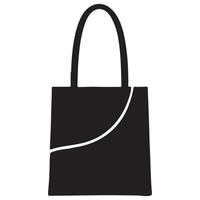 Chic Black Tote Bag Silhouette Graphic for Eco Friendly Branding vector
