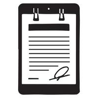 Clipboard with Document and Signature Illustration Design vector