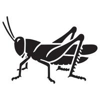 Simple Grasshopper Silhouette Illustration Insect for Design vector
