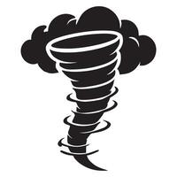 Intense Tornado Silhouette Illustration for Impactful Weather Visuals vector