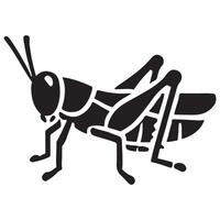 Stylized Grasshopper Silhouette Illustration Design Element Graphics vector