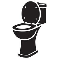 Three Quarter View Toilet Silhouette Graphic for Sanitary Design vector