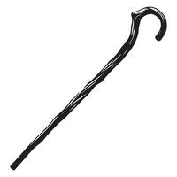 Classic walking cane silhouette for elderly support and mobility vector