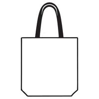 Simple Tote Bag Outline for Fashion and Design Projects vector