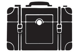 Retro Silhouette Briefcase Clipart for Office and Travel Projects vector