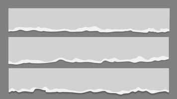 Torn paper sheets with ripped edges illustration vector