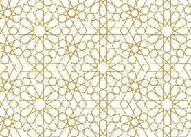 Geometric abstract seamless pattern in gold Arabian style background vector