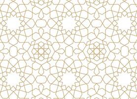 Seamless geometric gold line pattern in arabian style background vector