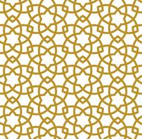 Seamless gold geometric line pattern in arabian style background vector
