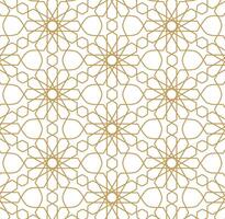 Seamless gold line pattern in arabian style background vector
