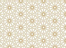 Seamless abstract gold line pattern in Arabian style background vector