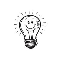 Light bulb. Icon with reflection on white background vector
