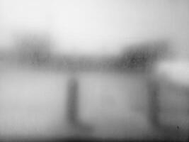 Dirty and Dusty on Glass Window Background with Reflection of Parking Space. photo