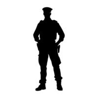 Guard Cop Silhouette, Patrol Duty vector