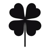 Symmetrical four-leaf clover silhouette on white background. Versatile illustration for luck-themed designs, branding, or symbolic art. Clean lines and simple style adapt to logos or posters. vector