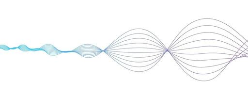 Abstract blue line wave background. Abstract wavy light lines neural network purple blue and green isolated on white background in concept of technology, machine learning, A.I., 5G vector