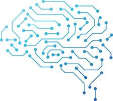 Electronic Brain Circuit Ai Technology Concept. Digital AI Brain. AI Technology Artificial General Intelligence Icon vector