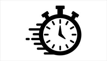 Fast Timer Stopwatch Icon. Speed Clock Illustration vector