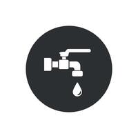 illustration of a water tap design symbolising a water source inside a circle. vector
