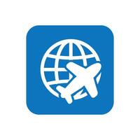 illustration of globe and aeroplane design around the world vector
