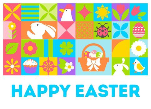 linda Pascua de Resurrección labor de retazos ilustración vector