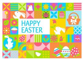 Colorful Easter Patchwork Composition vector