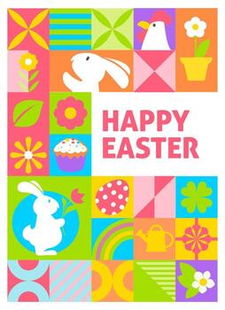 Vibrant Easter Patchwork Design vector