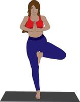 Tree Pose Vrikshasana Yoga Exercise vector